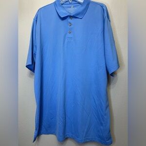 Caribbean Joe Men’s Polo Shirt XXL Blue Textured Short Sleeve 100% Polyester